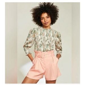 VERONICA BEARD Kali Floral Smocked Puff Sleeves Blouse Top Sz 6 Originally $398